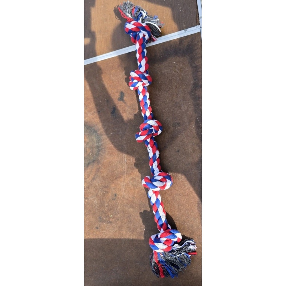 Xlarge Dog Pulling Tug O War Rope Red White And Blue 38" NIB Great Dane Size